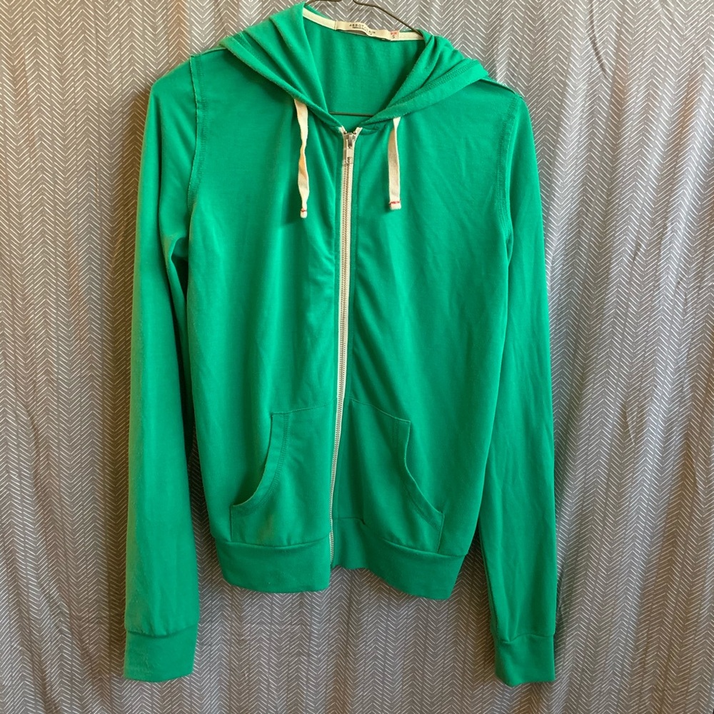 Green Abbot Maine Zip-up Hoodie